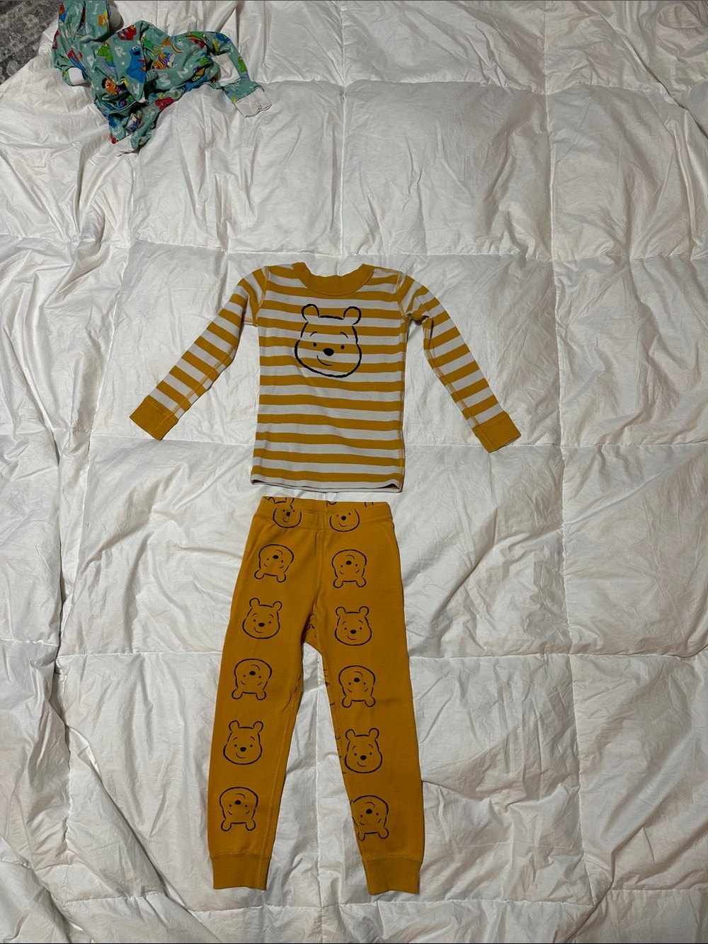 Disney Mustard Yellow Striped Bear Pajama Set